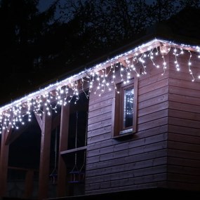 Vianočný svetelný dážď - 15 m, 600 LED, studeno biely