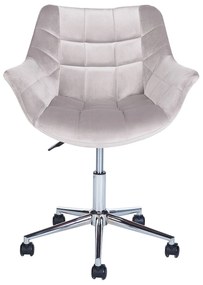 Zamatová kancelárska stolička sivá LABELLE Beliani