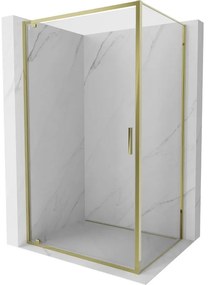 Mexen Exo, výklopný sprchový kút 85 x 95 cm, číre sklo, zlatá, 8181-085-095-50-00