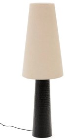 Čierno-krémová stojacia lampa s textilným tienidlom (výška 129 cm) Senni – Kave Home