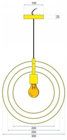 Toolight - závesná lampa E27 APP286-1CP, zlatá, OSW-08404