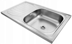 Kuchinox Kuchinox, nerezový 1-komorový drez 800x500x155 mm + sifón, hladký dekor, oceľová, LAV-SK2_211T