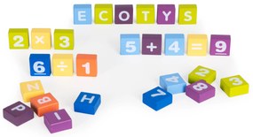 EcoToys Drevené vzdelávacie kocky - farebné 108 ks.