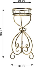 STOJAN NA KVETINÁČ HUNTER 76X32 CM ZLATÁ