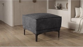 Antracitový taburet z imitácie kože Copenhagen – Scandic