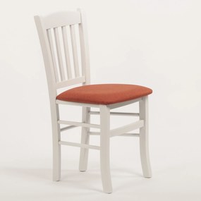 Stima Stolička VENETA s čalúneným sedákom Vyberte odtieň ->: Biela (lak), Vyberte látku ->: LUX Terracotta 10