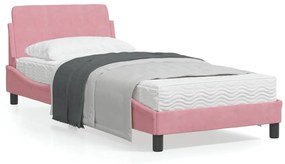 Rám postele s čelom ružový 80x200 cm zamat 373077