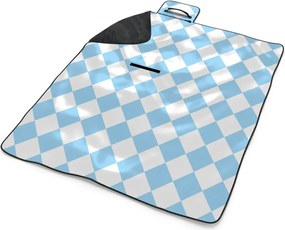 Sablio Plážová deka Bielo-modré kosoštvorce: 200x140 cm