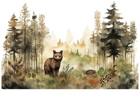 Samolepiaca tapeta mýval v rozprávkovom lese