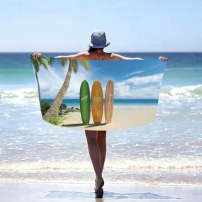 Plážová osuška s plážou a surfmi Šírka: 100 cm | Dĺžka: 180 cm