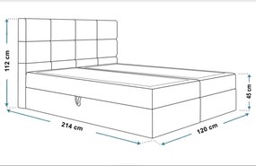 PROXIMA.store - Kontinentálna boxspring posteľ NIKKI ROZMER: 180 x 200 cm, TYP MATRACA: TAŠTIČKOVÉ PRUŽINY, VRCHNÝ MATRAC (TOPPER): BEZ TOPPERU