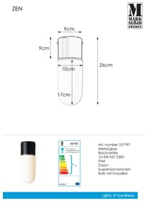 Markslöjd 107797 - Kúpeľňové stropné svietidlo ZEN 1xE27/15W/230V IP44