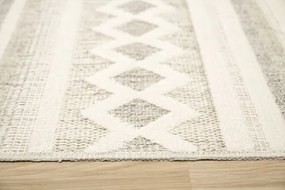 Koberec Cotton C102 Etno / kosoštvorce, krémový / sivý / béžový