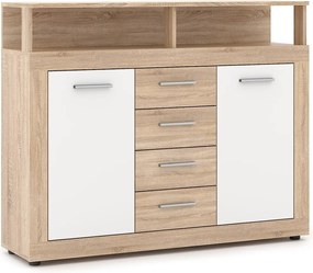 Komoda Luna 119 cm dub Sonoma/bílá II