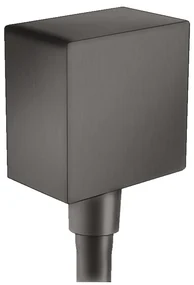 Hansgrohe FixFit, nástenné kolienko Square so spätným ventilom, kartáčovaný čierny chróm, HAN-26455340