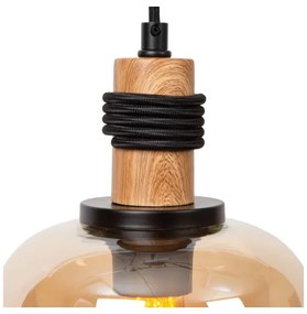 Lucide 45408/18/62 - Luster na lanku ILONA 1xE27/40W/230V pr. 18 cm čierna/béžová