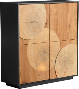 XXXLutz KOMODA, čierna, farba duba, 110/115,5/40 cm Xora - Komody - 002798022301