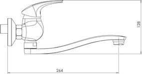 Novaservis Metalia 57, drezová umývadlová batéria 150 mm, chrómová, 57070,0