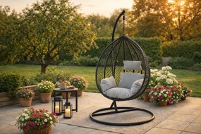 Závěsné houpací křeslo Houseland Mira L černé