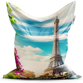 Sedací vak Classic Eiffel Tower s oblakmi - detský, farebná