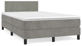 Boxspring posteľ s matracom bledosivá 120x190 cm zamat 3269825