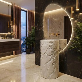 Rea Revello, voľne stojace umývadlo 460x460x855 mm, béžová-ecru, REA-U0613