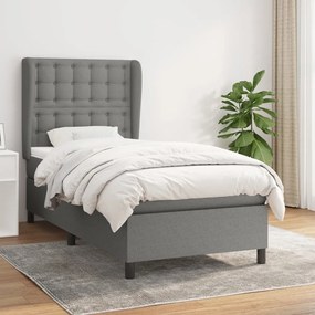 Boxspring posteľ s matracom tmavosivá 90x190 cm látka 3128246