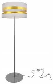 Podlahová lampa INTENSE GOLD, 1x textilné tienidlo (výber zo 6 farieb), (výber z 3 farieb konštrukcie), (fi 40cm), O