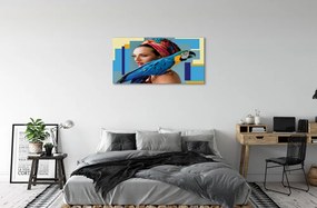 Obraz na plátne Papagáj na ramene 125x50 cm