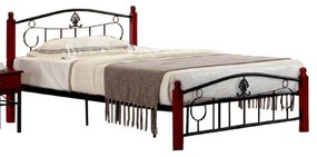 Kondela Kovová posteľ s roštom, 140x200, MAGENTA