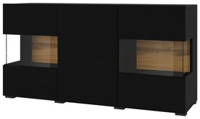 Vitrína Avernic Typ 25 (onyx čierna + dub wotan). Akcia -20%. Vlastná spoľahlivá doprava až k Vám domov. 1042065