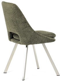 Autronic - Židle jídelní, zelená látka, kovové nohy, broušená nerez. - DCL-W1174 GRN2