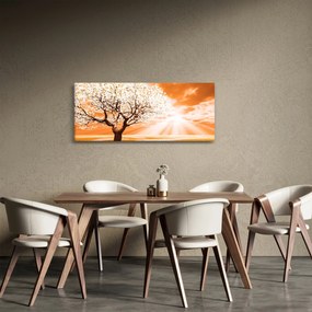 Oranžový obraz stromu (120x50 cm)