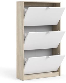 Výklopná skrinka na topánky v dekore duba v bielo-prírodnej farbe Shoes - Tvilum