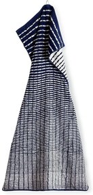 Biely/modrý froté uterák s prímesou bambusu 50x100 cm Nuance – JUNA