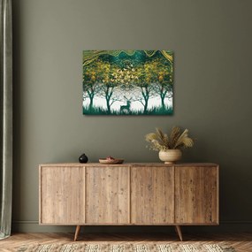 Obraz - Jelene v zelenom lese (70x50 cm)