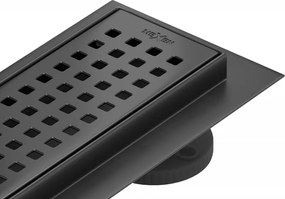 Mexen Flat nerezový sprchový žľab 80 cm vzor M08, čierna, 1725080-15