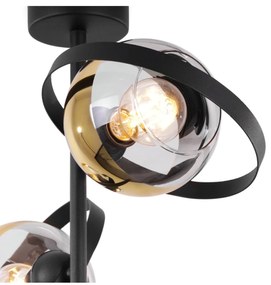 Stropné svietidlo Asturia Ring, 2x zlaté/transparentné sklenené tienidlo, B