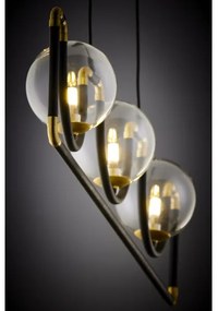 Jupiter 1990 - Luster na lanku HANZA 3xG9/10W/230V čierna/zlatá