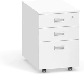 Mobilný zásuvkový kontajner na závesné zložky PRIMO, 3 zásuvky, biela