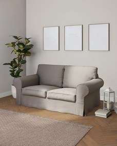 Poťah na sedačku Ektorp (nerozkladá sa, pre 2 osoby) farba produktu sivá látka zapletaná
