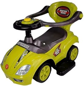 LEAN CARS Detské odrážadlo 3v1 Mega Car s vodiacou tyčou, žlté