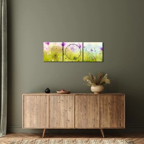 Obraz - Lúčne kvety (s hodinami) (90x30 cm)