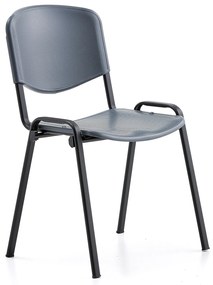 Stolička NELSON, plastové sedadlo, čierna, tmavošedá