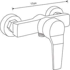 Mexen Caro, sprchová batéria 150mm, čierna matná, 746640-70