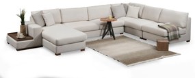 Elegantná pohovka Loop s prenosným sedákom a operadlom béžová 272 x 428 cm