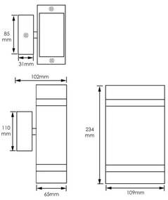 Vonkajšie nástenné svietidlo LITEK 2xGU10/30W/230V IP44 čierna