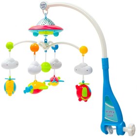 Kolotoč Baby Mix nad postieľku s projektorom adiaľkovým ovládaním, modrý