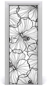 Samolepiace fototapety na dvere hibiskus 95x205 cm