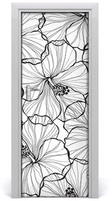 Samolepiace fototapety na dvere hibiskus 85x205 cm